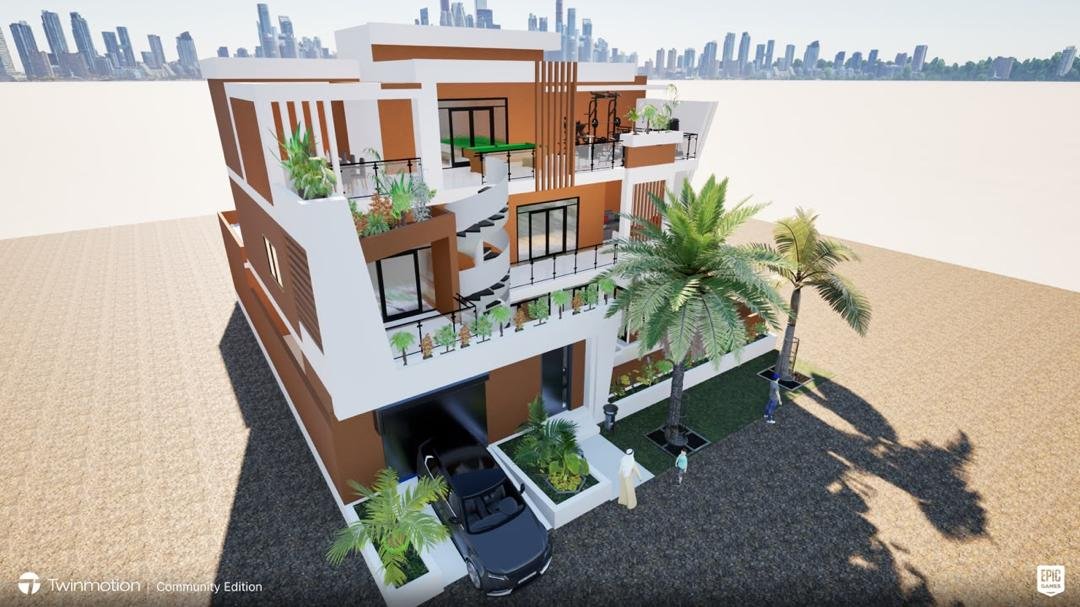 Visualisation 3D d’une résidence avec terrasse
